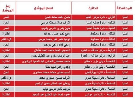 مرشحى المصريين الاحرار فى المنيا