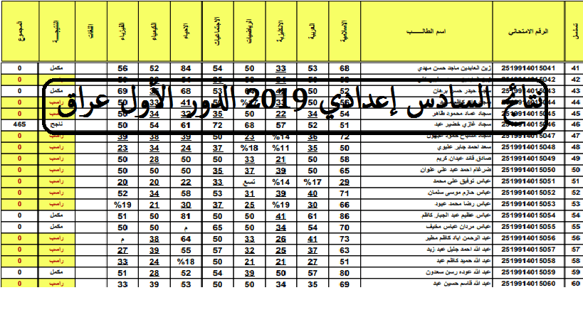 نجوم مصرية إتمام نتائج السادس إعدادي 2019 الدور الأول علمي