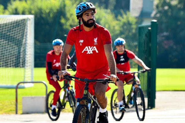 Mohamed Salah practices cycling