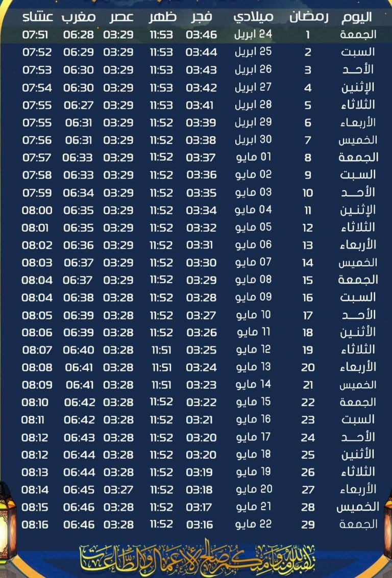 موعد اذان الفجر والسحور اليوم الثلاثاء 12 رمضان كلمة دوت أورج 7207